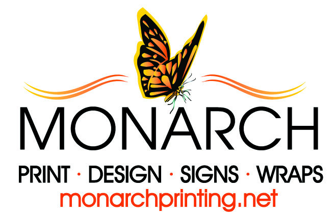 Monarch Printing logo representing print design signs wraps services near Port Charlotte FL