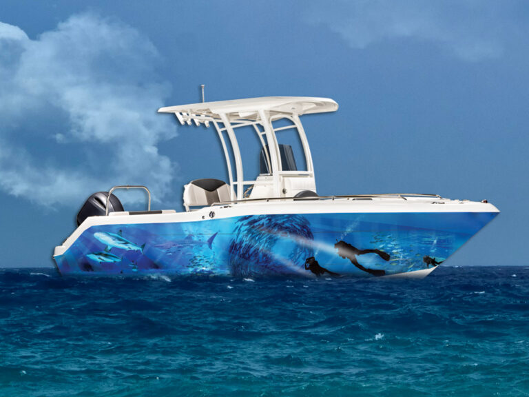 American Flag Wavy Graphic Vinyl Boat Wrap Decal Fishing Pontoon Watercraft  