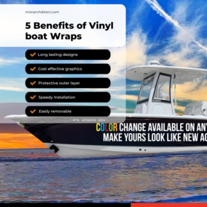 Custom boat wraps in Port Charlotte showcasing 5 benefits of vinyl graphics on a boat.