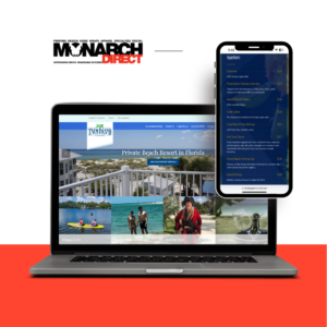 Image of a laptop and mobile phone displaying a website, symbolizing our online marketing and website design services in Port Charlotte.